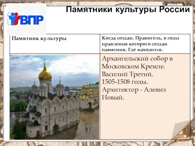 Памятники культуры России