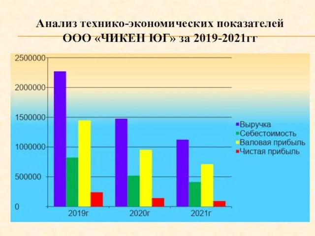 Анализ технико-экономических показателей ООО «ЧИКЕН ЮГ» за 2019-2021гг