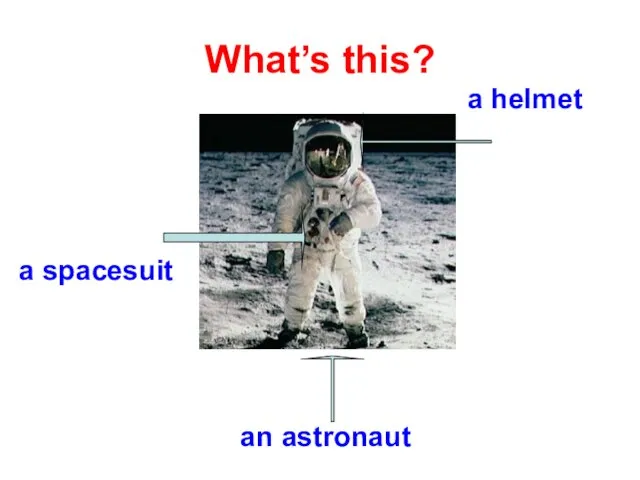 What’s this? a helmet a spacesuit an astronaut