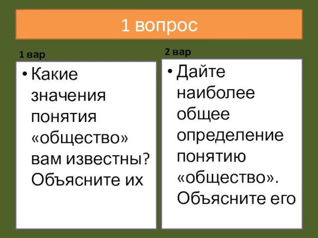 1 вопрос 1 вар Какие значения понятия «общество» вам известны? Объясните