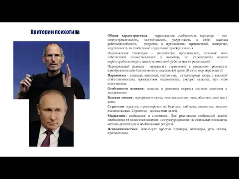 Общая характеристика: паранояльная особенность характера - это целеустремленность, настойчивость, уверенность в