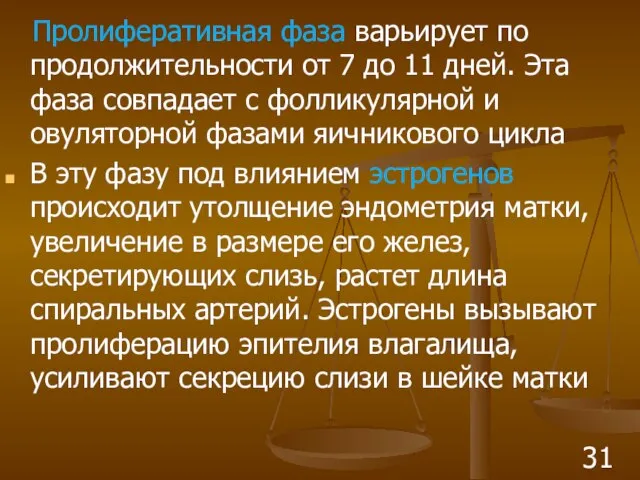 Пролиферативная фаза варьирует по продолжительности от 7 до 11 дней. Эта