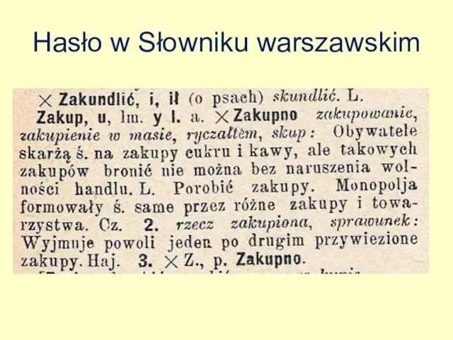 Hasło w Słowniku warszawskim