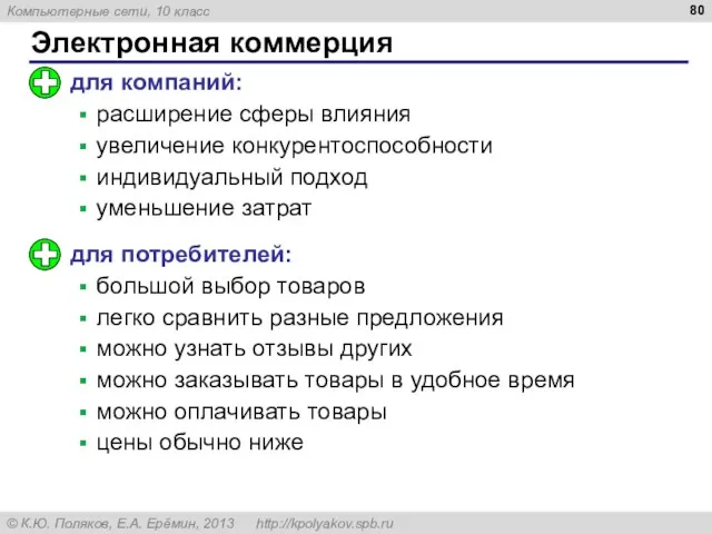 Электронная коммерция для компаний: расширение сферы влияния увеличение конкурентоспособности индивидуальный подход