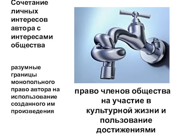 Сочетание личных интересов автора с интересами общества право членов общества на