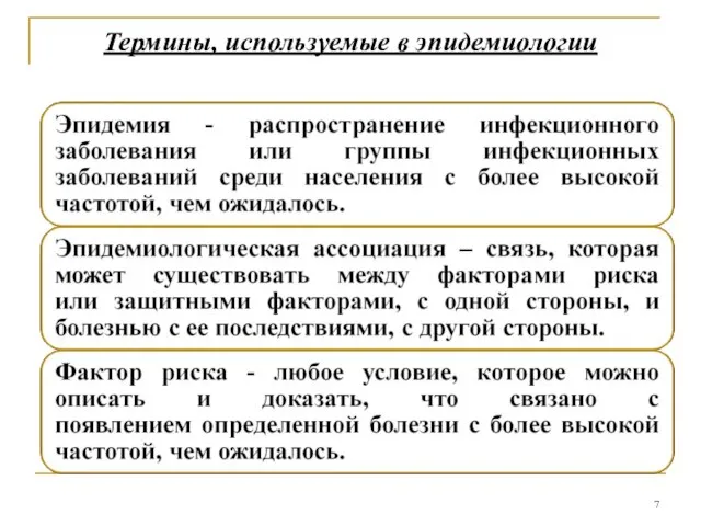 Термины, используемые в эпидемиологии