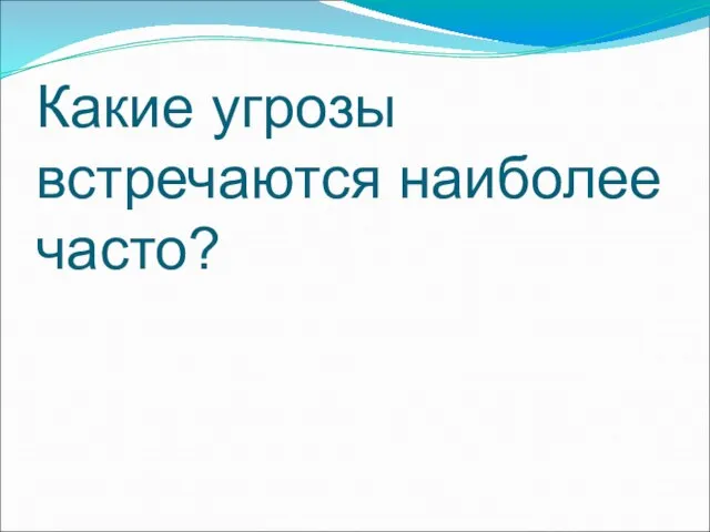 Какие угрозы встречаются наиболее часто?