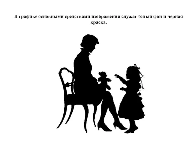 В графике основными средствами изображения служат белый фон и черная краска.