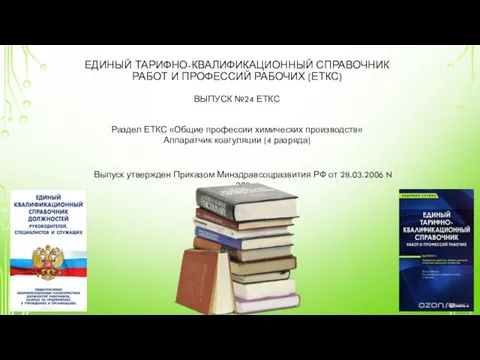 ЕДИНЫЙ ТАРИФНО-КВАЛИФИКАЦИОННЫЙ СПРАВОЧНИК РАБОТ И ПРОФЕССИЙ РАБОЧИХ (ЕТКС) ВЫПУСК №24 ЕТКС