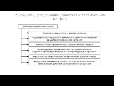 2. Сущность, цели, принципы, свойства СУР в таможенном контроле