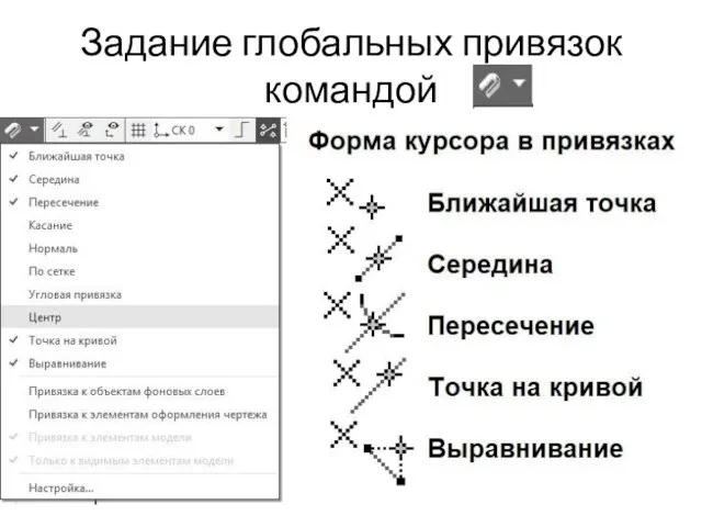 Задание глобальных привязок командой