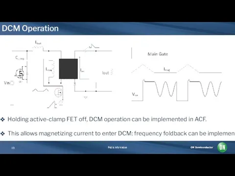 DCM Operation Holding active-clamp FET off, DCM operation can be implemented