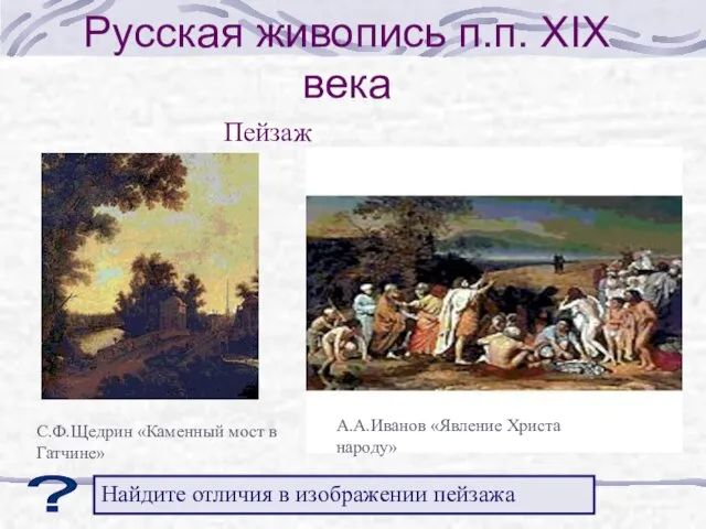 Русская живопись п.п. XIX века Пейзаж С.Ф.Щедрин «Каменный мост в Гатчине»