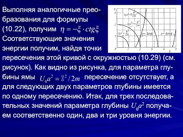 Выполняя аналогичные прео- бразования для формулы (10.22), получим Соответствующие значения энергии