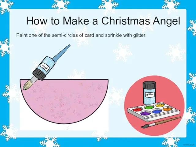 How to Make a Christmas Angel Paint one of the semi-circles