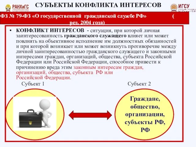 КОНФЛИКТ ИНТЕРЕСОВ - ситуация, при которой личная заинтересованность гражданского служащего влияет