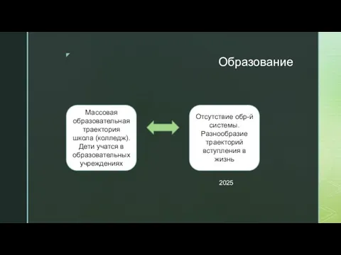 Образование Массовая образовательная траектория школа (колледж). Дети учатся в образовательных учреждениях