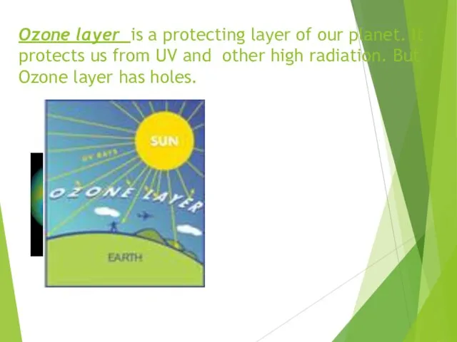 Ozone layer is a protecting layer of our planet. It protects