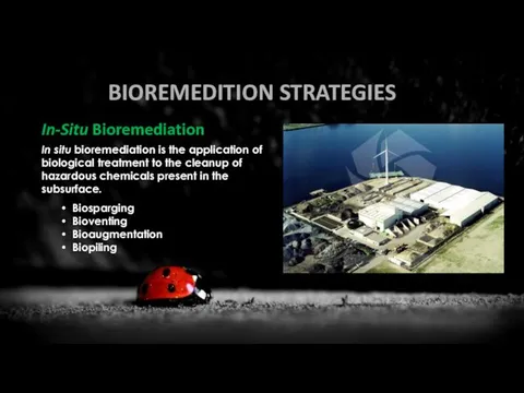 BIOREMEDITION STRATEGIES In-Situ Bioremediation In situ bioremediation is the application of