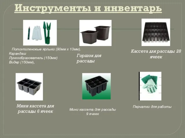 Инструменты и инвентарь Горшок для рассады Полиэтиленовые ярлыки (90мм x 13мм),