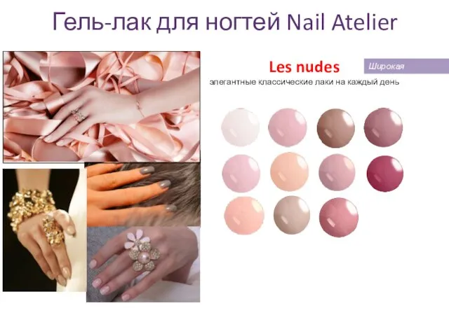 Гель-лак для ногтей Nail Atelier Les nudes элегантные классические лаки на каждый день Широкая кисточка