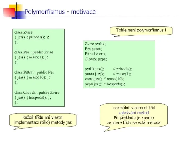 Polymorfismus - motivace