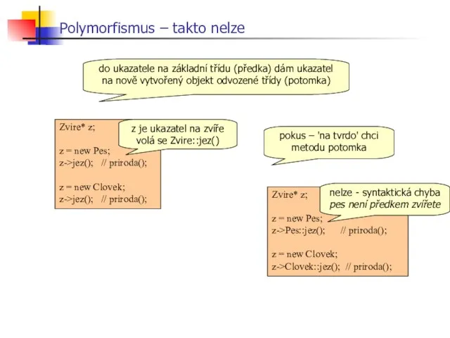 Polymorfismus – takto nelze