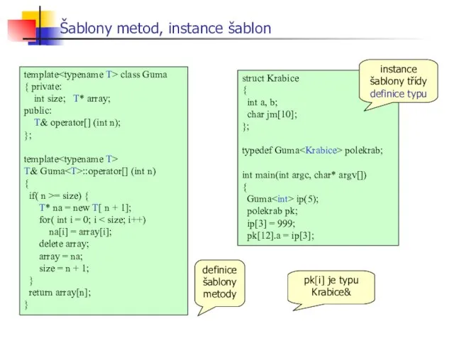 Šablony metod, instance šablon