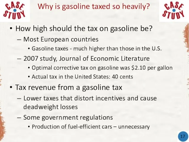 How high should the tax on gasoline be? Most European countries