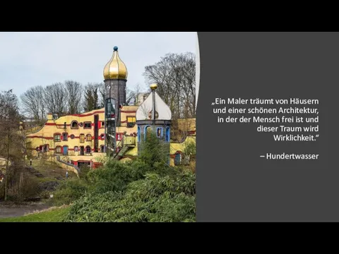 „Ein Maler träumt von Häusern und einer schönen Architektur, in der