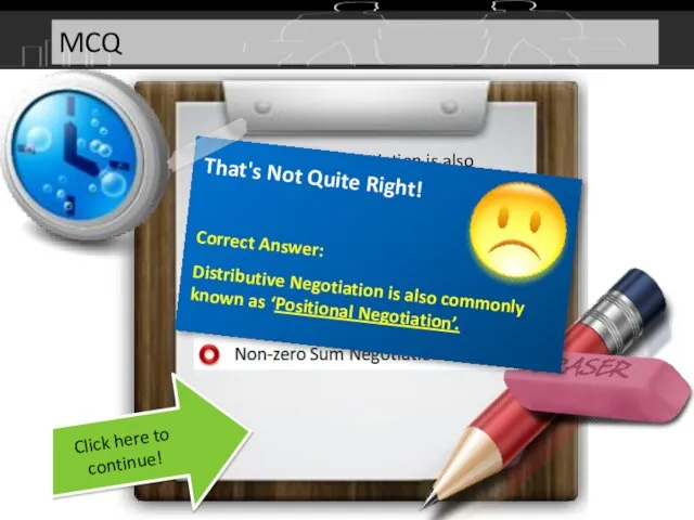 Q. Distributive Negotiation is also commonly known as ___________. Click here to continue!