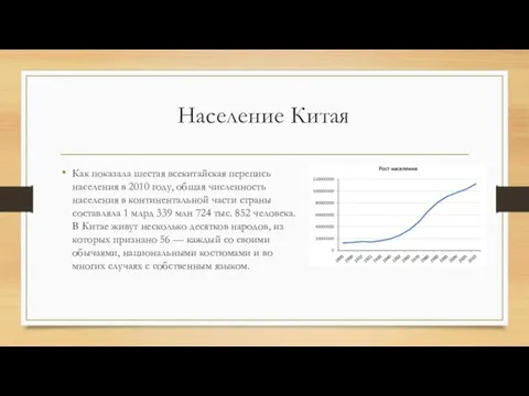 Население Китая Как показала шестая всекитайская перепись населения в 2010 году,