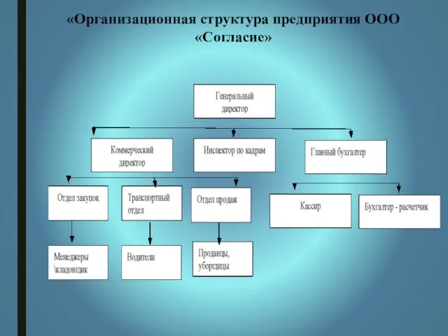 «Организационная структура предприятия ООО «Согласие»