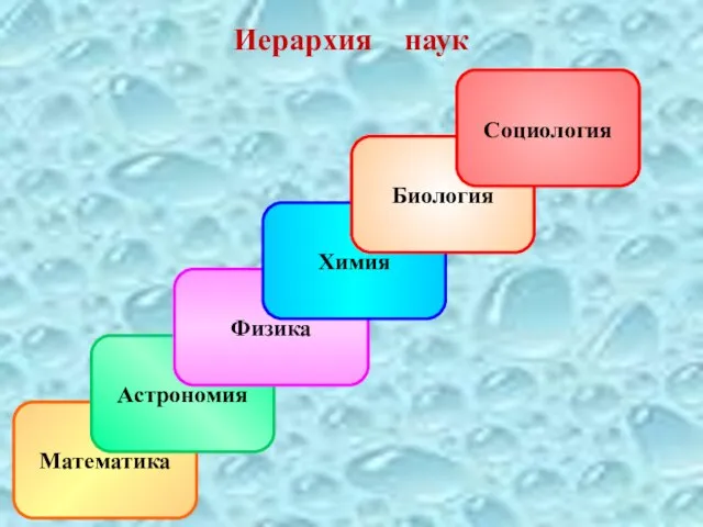 Иерархия наук Математика Астрономия Физика Химия Биология Социология