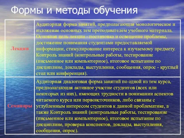 Формы и методы обучения