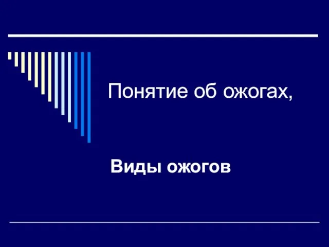 Понятие об ожогах, Виды ожогов