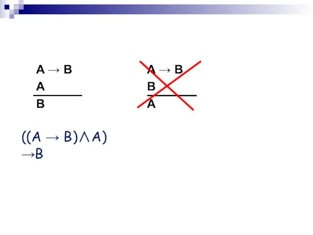 A → B A B A → B B A ((A → B)∧A)→B