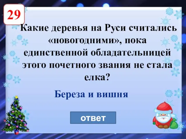 29 Какие деревья на Руси считались «новогодними», пока единственной обладательницей этого