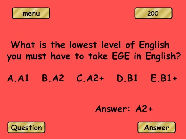 What is the lowest level of English you must have to