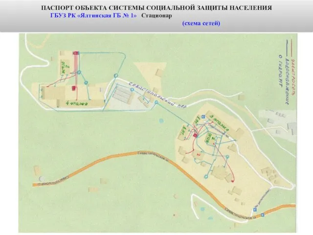 ПАСПОРТ ОБЪЕКТА СИСТЕМЫ СОЦИАЛЬНОЙ ЗАЩИТЫ НАСЕЛЕНИЯ ГБУЗ РК «Ялтинская ГБ № 1» Стационар (схема сетей)