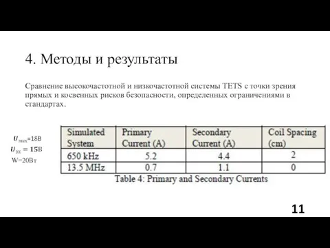 4. Методы и результаты Сравнение высокочастотной и низкочастотной системы TETS с