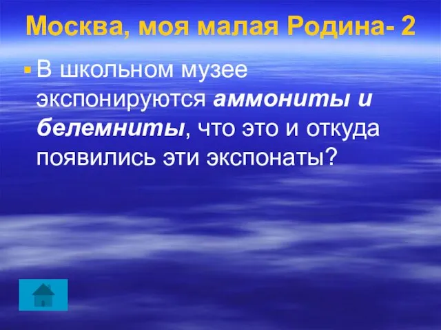 Москва, моя малая Родина- 2 В школьном музее экспонируются аммониты и