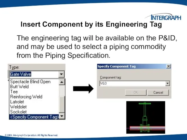 © 2009. Intergraph Corporation. All Rights Reserved. The engineering tag will