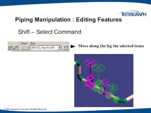 © 2009. Intergraph Corporation. All Rights Reserved. Piping Manipulation : Editing