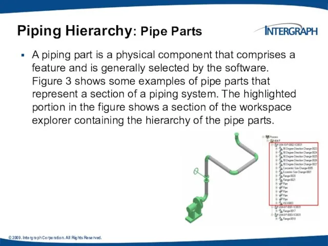 © 2009. Intergraph Corporation. All Rights Reserved. A piping part is