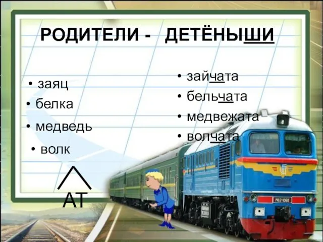 медведь зайчата бельчата медвежата волчата РОДИТЕЛИ - ДЕТЁНЫШИ АТ белка заяц волк