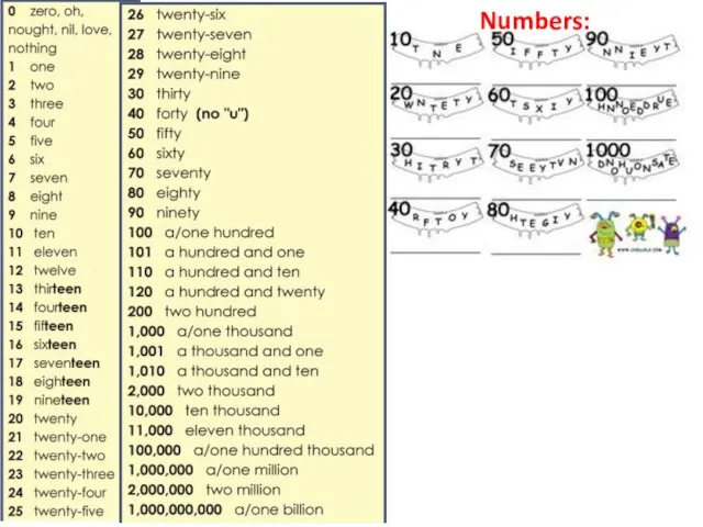 Numbers: