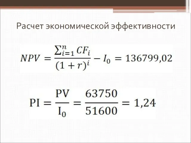 Расчет экономической эффективности