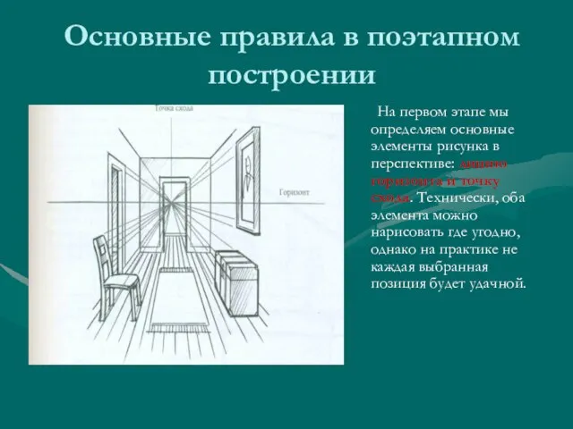 Основные правила в поэтапном построении На первом этапе мы определяем основные