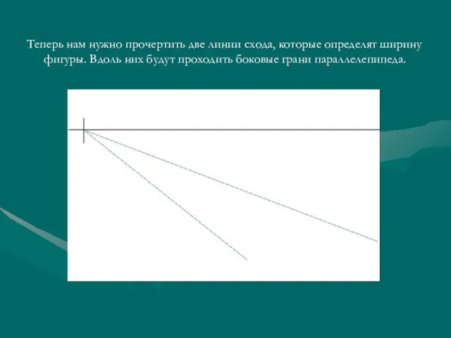 Теперь нам нужно прочертить две линии схода, которые определят ширину фигуры.